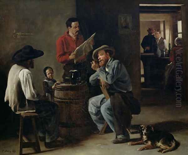 Interior of a Tavern, 1859 Oil Painting by Francois Bonvin