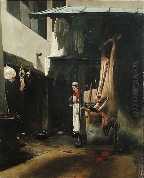 The Butcher Oil Painting by Francois Bonvin