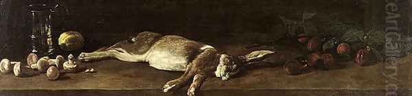 Still Life with a Hare, 1863 Oil Painting by Francois Bonvin