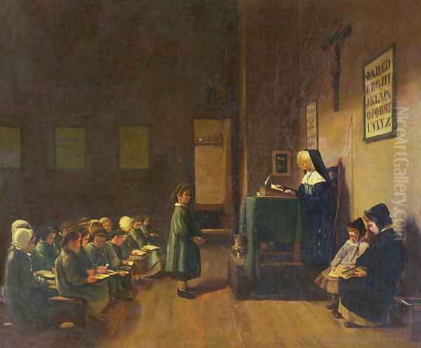 The Schoolroom, 1876 Oil Painting by Francois Bonvin