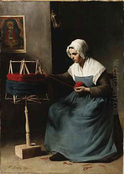 La Dvideause (The Winder) Oil Painting by Francois Bonvin