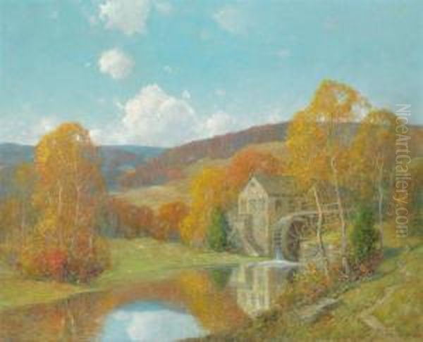 A New England Autumn Oil Painting by Ernest Albert