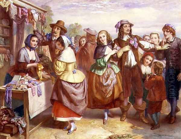 The Outdoor Haberdashery Oil Painting by Auguste Jules Bouvier, N.W.S.