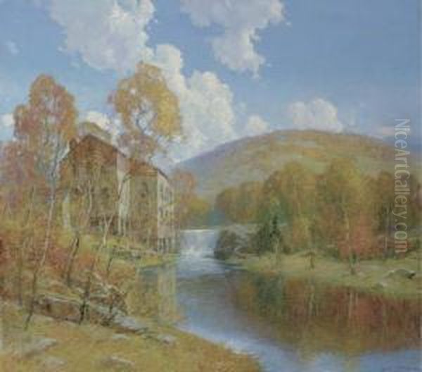 Watermill Oil Painting by Ernest Albert