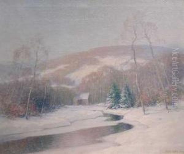 Winter In The Valley Oil Painting by Ernest Albert