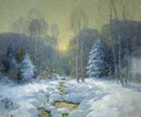 ''winter Brook'' Oil Painting by Ernest Albert