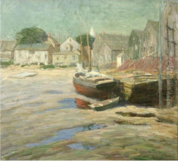 Low Tide, Gloucester Oil Painting by Ernest Albert