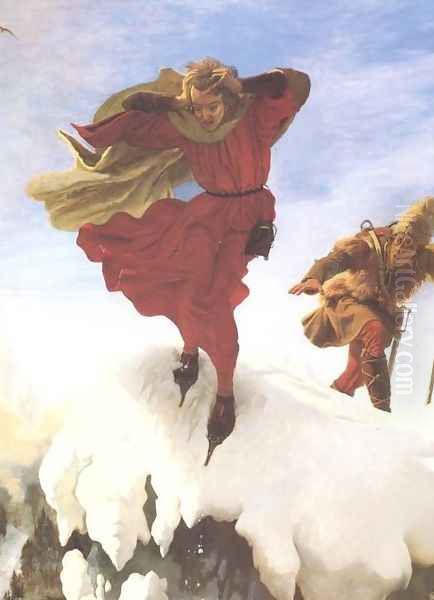 Manfred on the Jungfrau Oil Painting by Ford Madox Brown