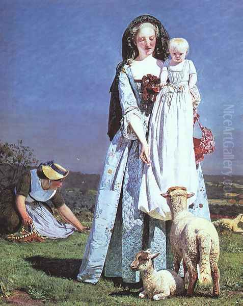 The Pretty Baa-Lambs 1852 Oil Painting by Ford Madox Brown