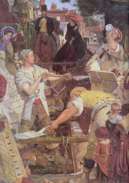 Ford Madix Work Detail Oil Painting by Ford Madox Brown