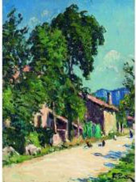 Fin Aout, Vieux Chemin A Fontaine Oil Painting by Andre Albertin