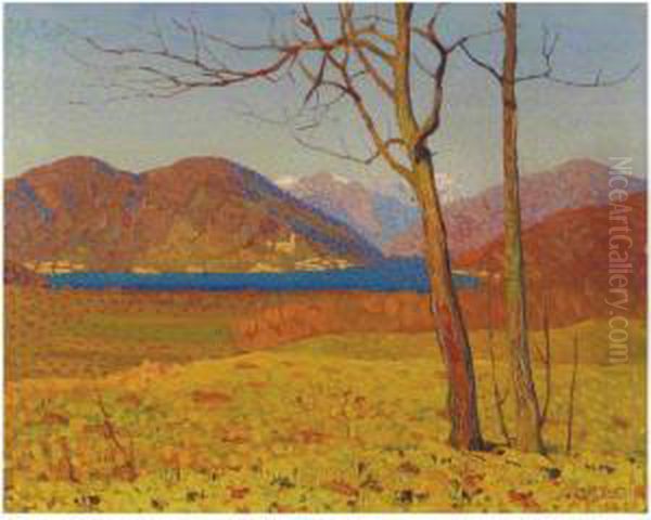 Veduta Del Lago Oil Painting by Oreste Albertini