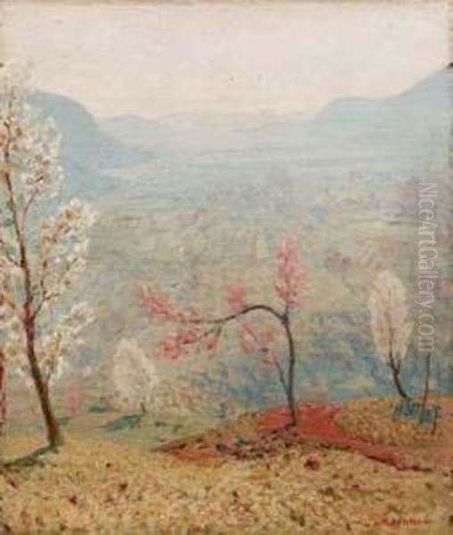 Primavera In Valceresio Oil Painting by Oreste Albertini