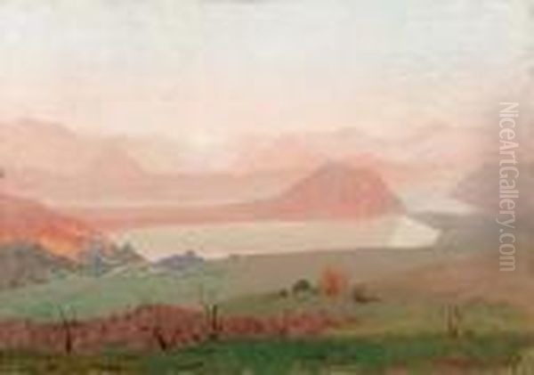 Panorama Da Viconago Oil Painting by Oreste Albertini