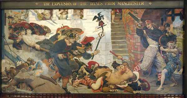 The Expulsion of the Danes from Manchester Oil Painting by Ford Madox Brown