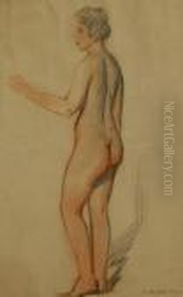 Nudo Femminile Stante Oil Painting by Oreste Albertini