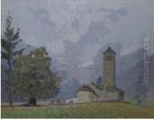 Chiesetta Di Montagna Oil Painting by Oreste Albertini