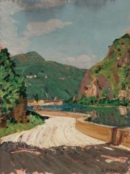 La Stretta Di Lovena (lago Di Lugano) by Oreste Albertini