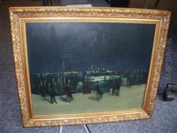 Venezia, Notturno Oil Painting by Gino Albieri