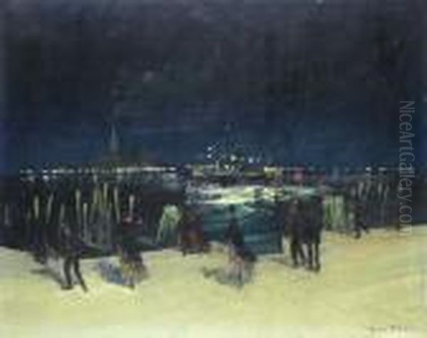 Notturno Avenezia Oil Painting by Gino Albieri