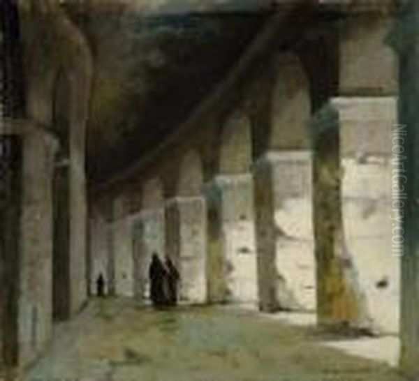 Le Arcate Del Colosseo Oil Painting by Gino Albieri