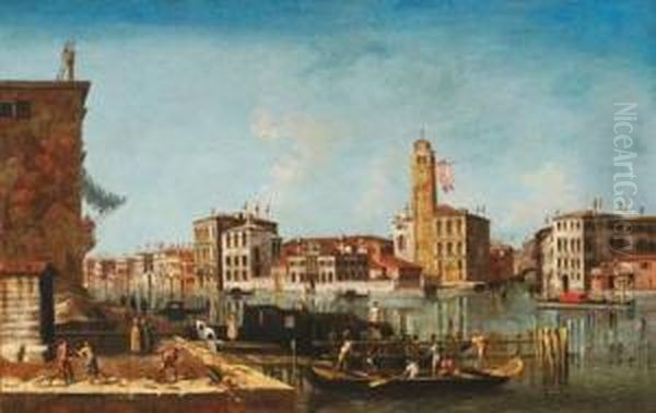 Veduta Del Canal Grande Oil Painting by Francesco Albotto