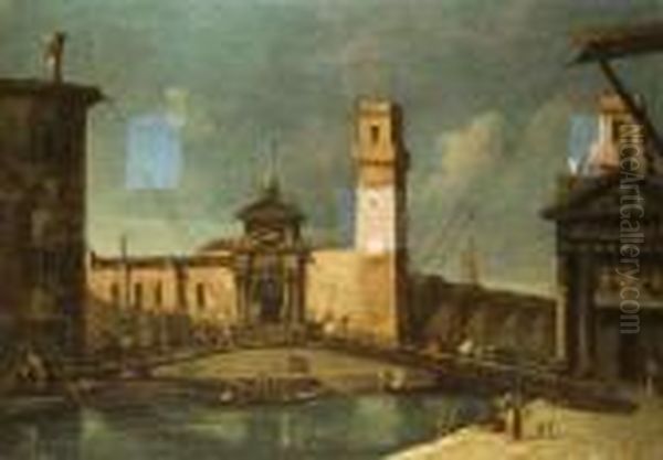 Arsenal In Venedig Oil Painting by Francesco Albotto