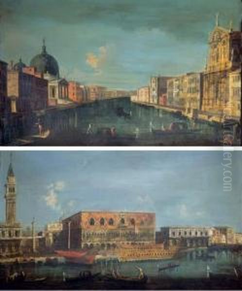 La Place Saint Marc ; Et Le Grand Canal Oil Painting by Francesco Albotto