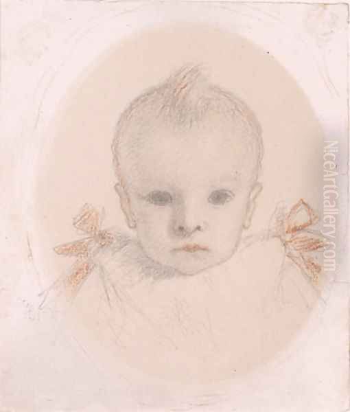 A study of 'Arthur Madox Brown, age nine months' Oil Painting by Ford Madox Brown