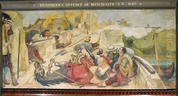 Bradshaw's Defence of Manchester Oil Painting by Ford Madox Brown