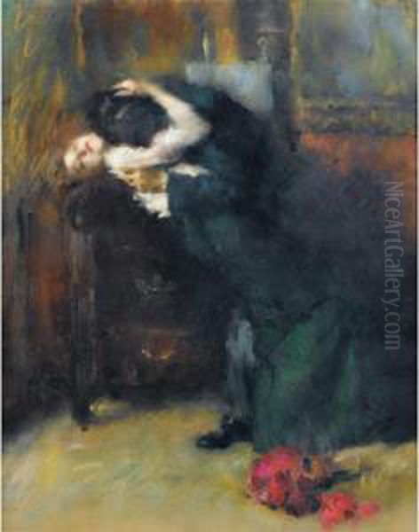 Le Baiser Oil Painting by Ambrogio Antonio Alciati