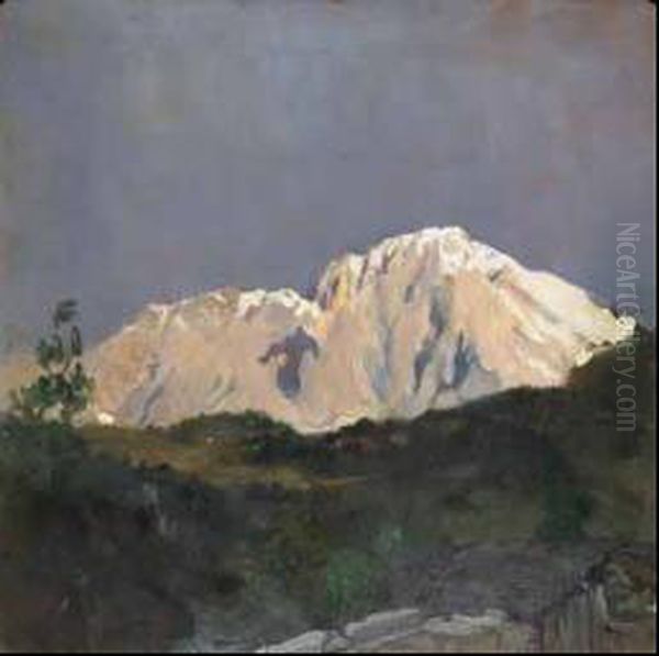 Paesaggio Montano Con Effetto Di Sole Oil Painting by Ambrogio Antonio Alciati