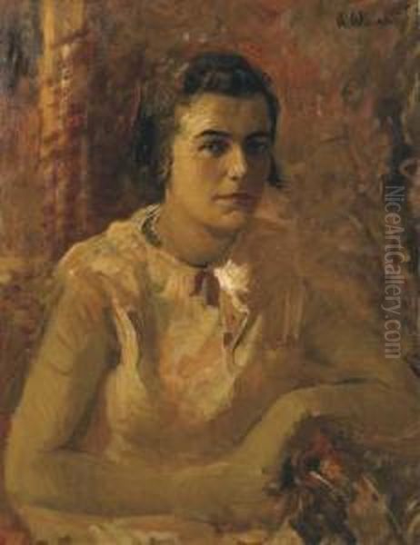 Giovane Donna Seduta Oil Painting by Ambrogio Antonio Alciati