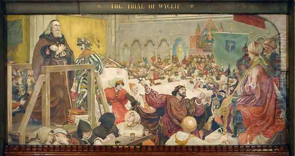 The Trial of Wycliffe Oil Painting by Ford Madox Brown