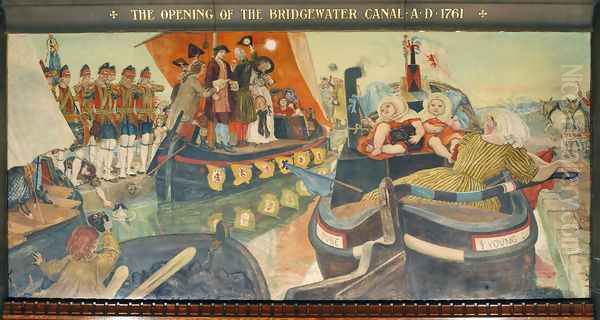 The Opening of the Bridgewater Canal Oil Painting by Ford Madox Brown