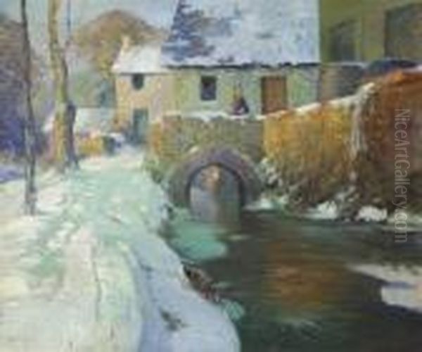 ''old Cider Mill, Quimperle'' Oil Painting by George Ames Aldrich