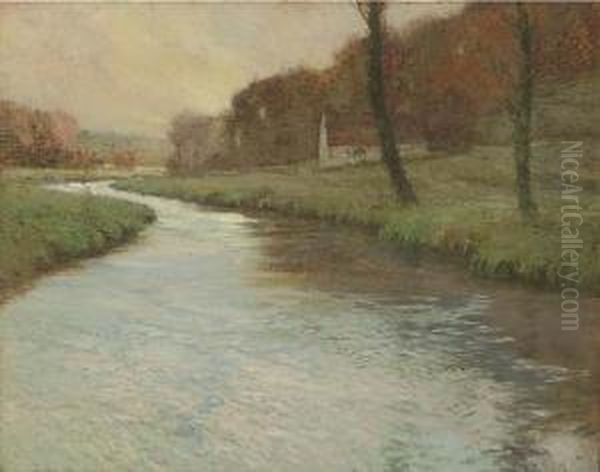 November, Normandy Oil Painting by George Ames Aldrich