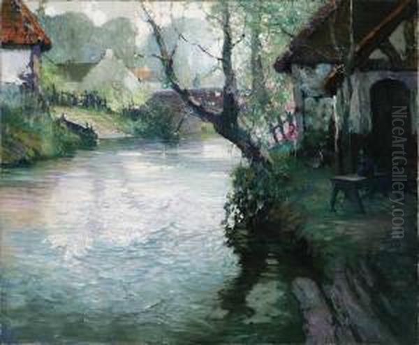 Spring Morning Oil Painting by George Ames Aldrich