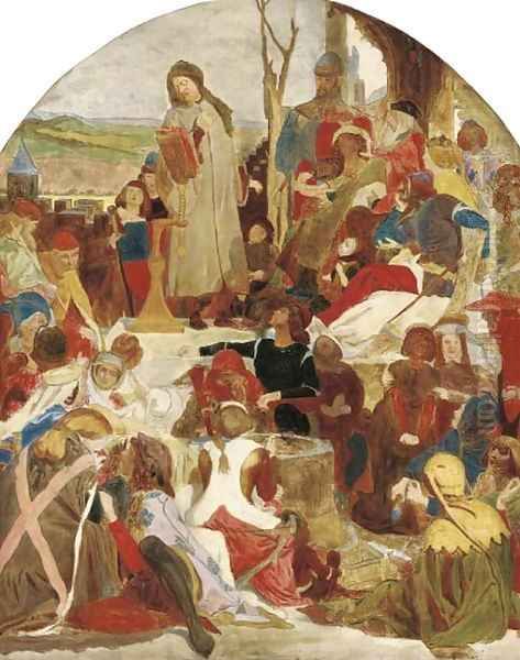 A Study for Chaucer at the Court of Edward III Oil Painting by Ford Madox Brown