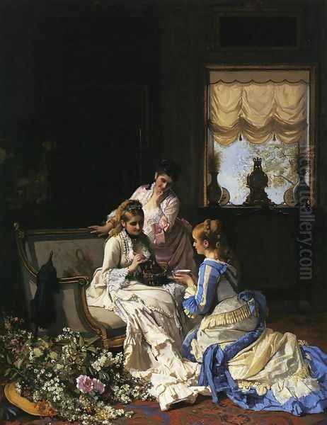 Spring's New Arrivals Oil Painting by Charles Baugniet