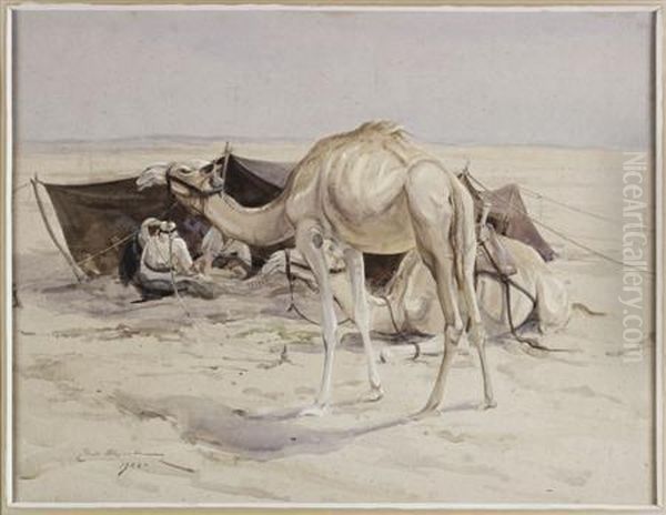 Bedouin Encampment Oil Painting by Edwin John Alexander