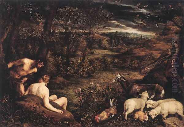 Earthly Paradise (Il Paradiso terrestre) Oil Painting by Jacopo Bassano (Jacopo da Ponte)