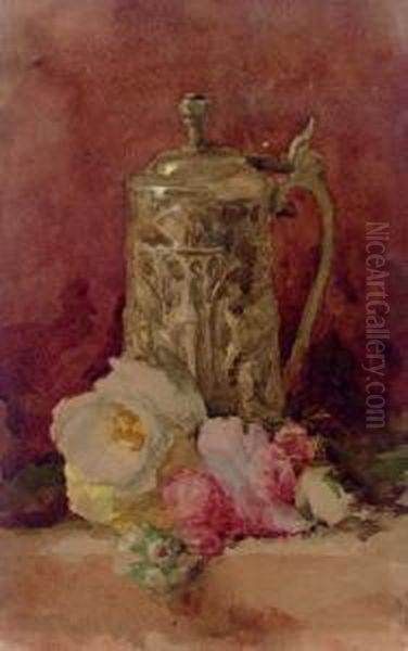 Still Life With Flagon And Roses Oil Painting by John White Alexander