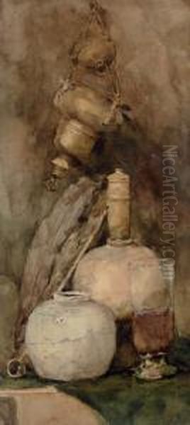 Still Life With Quill And Ginger Jar Oil Painting by John White Alexander