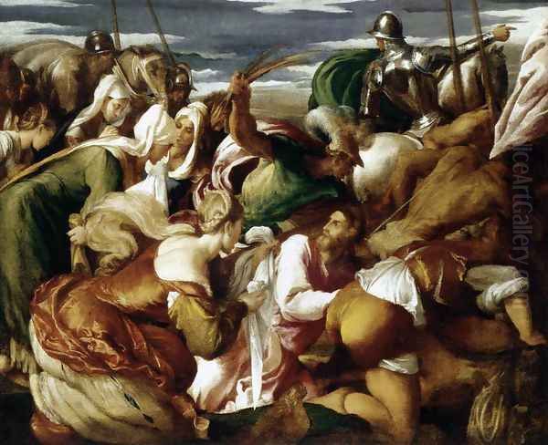 The Road To Calvary 1550-55 Oil Painting by Jacopo Bassano (Jacopo da Ponte)