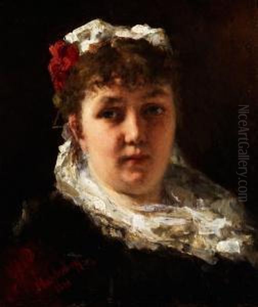 Portrait Der Felia Litvinne Oil Painting by Alexei Alexeivich Harlamoff