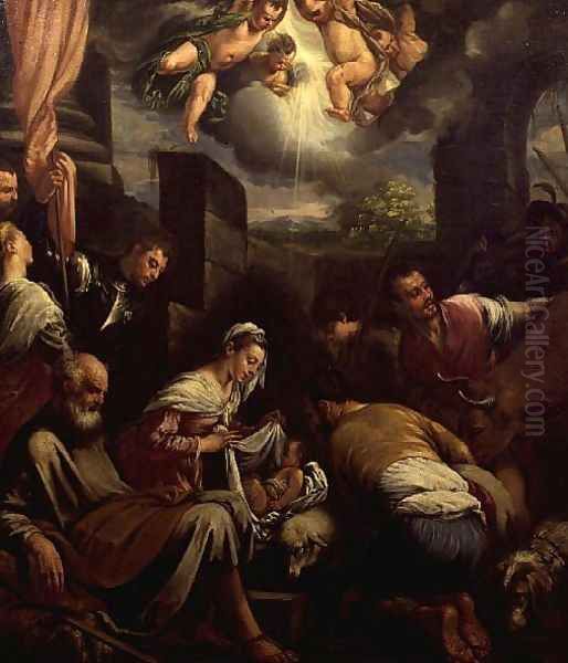 The Crib of St. Joseph Oil Painting by Jacopo Bassano (Jacopo da Ponte)