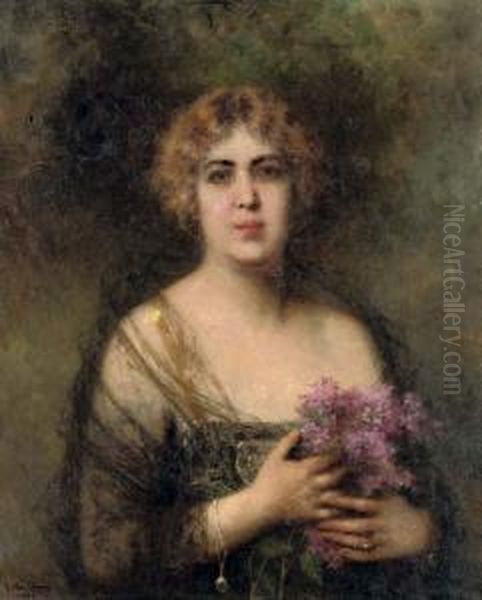 Felia Litvinne Oil Painting by Alexei Alexeivich Harlamoff