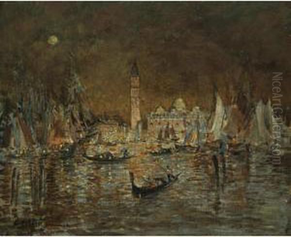 View Of The Doges Palace And Campanile Oil Painting by Alexei Konstantinovich Korovin