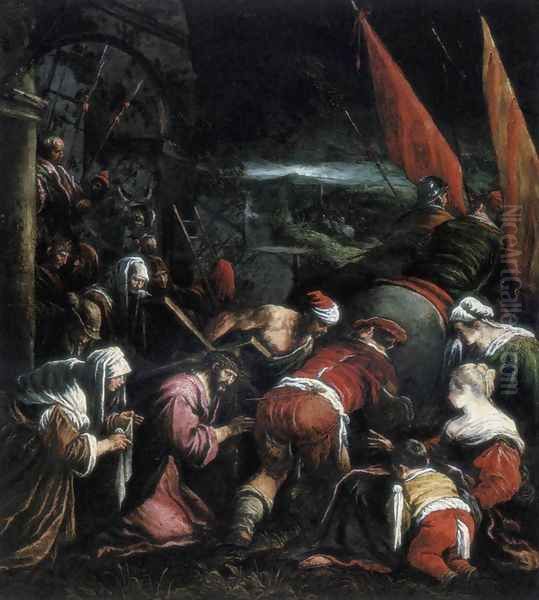 The Road to Calvary 1575 Oil Painting by Jacopo Bassano (Jacopo da Ponte)